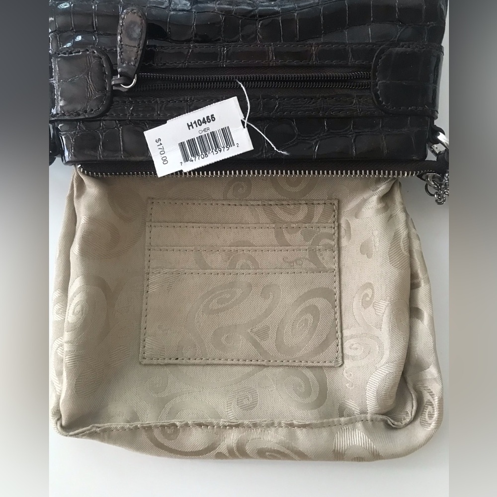 Brighton Crocodile Embossed Patent Leather Crossbody Bag - Picture 11 of 12
